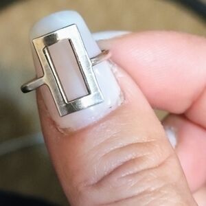 Silver rectangle ring size 6